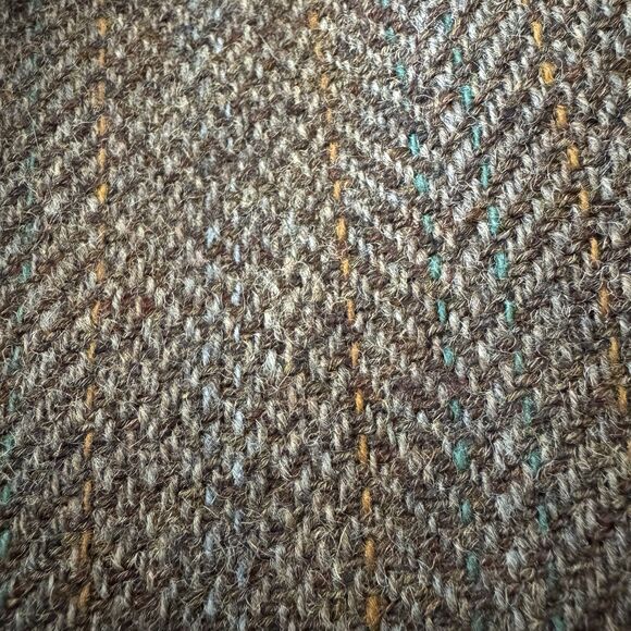 Vintage Wool Tweed Herringbone Blazer Men’s 41L Brown Blue Jacket USA Sport Coat - Picture 5 of 12